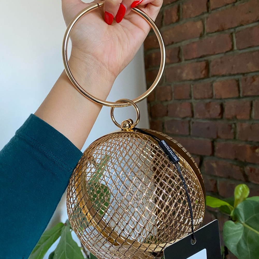 Gold Caged Sphere Clutch - New With Tag!